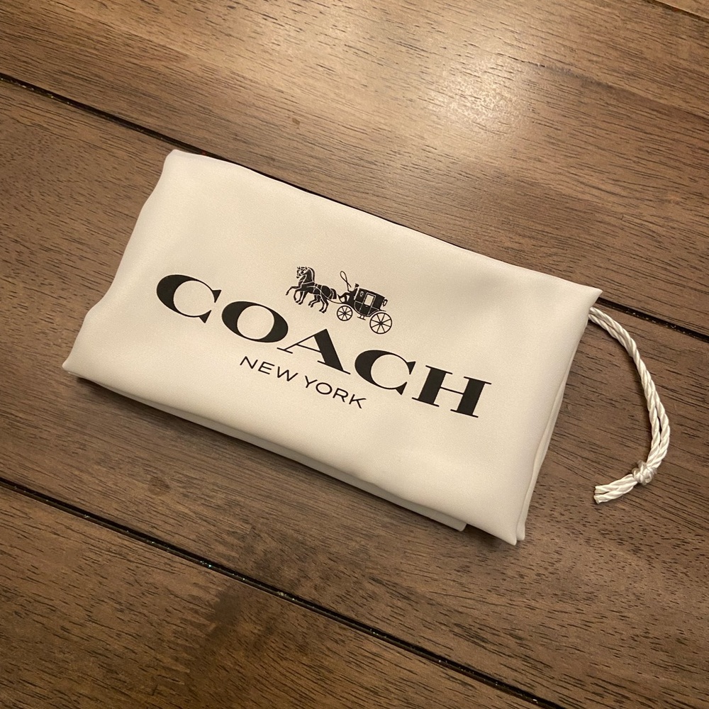 Satin Coach drawstring bag